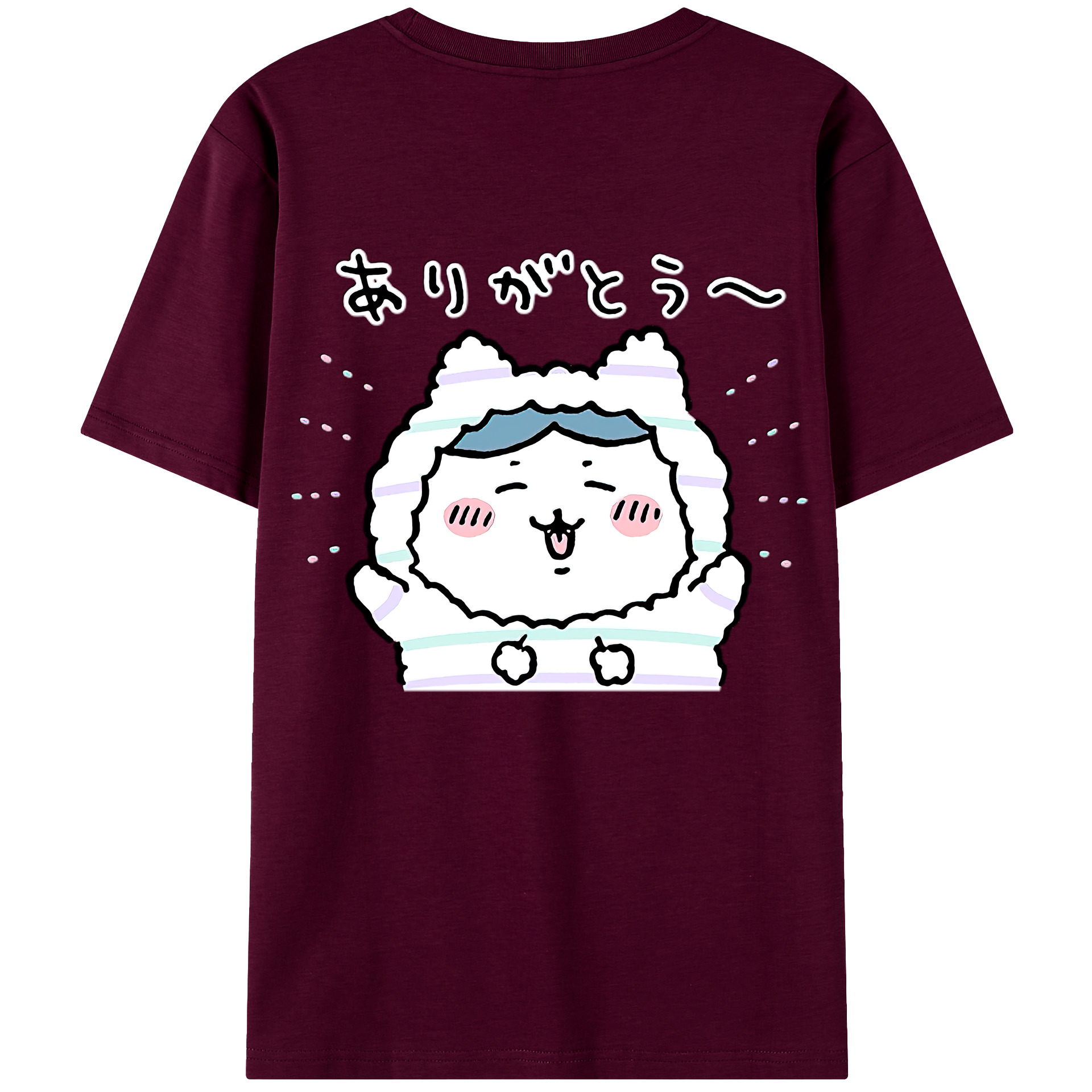 （画像用） ちいかわ ハチワレ Chii-kawa hachiware レディース半袖Tシャツ(バックプリント)